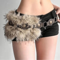 Faux Fur Rivet Belt